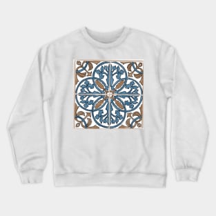 Talavera in Blue & Khaki Crewneck Sweatshirt